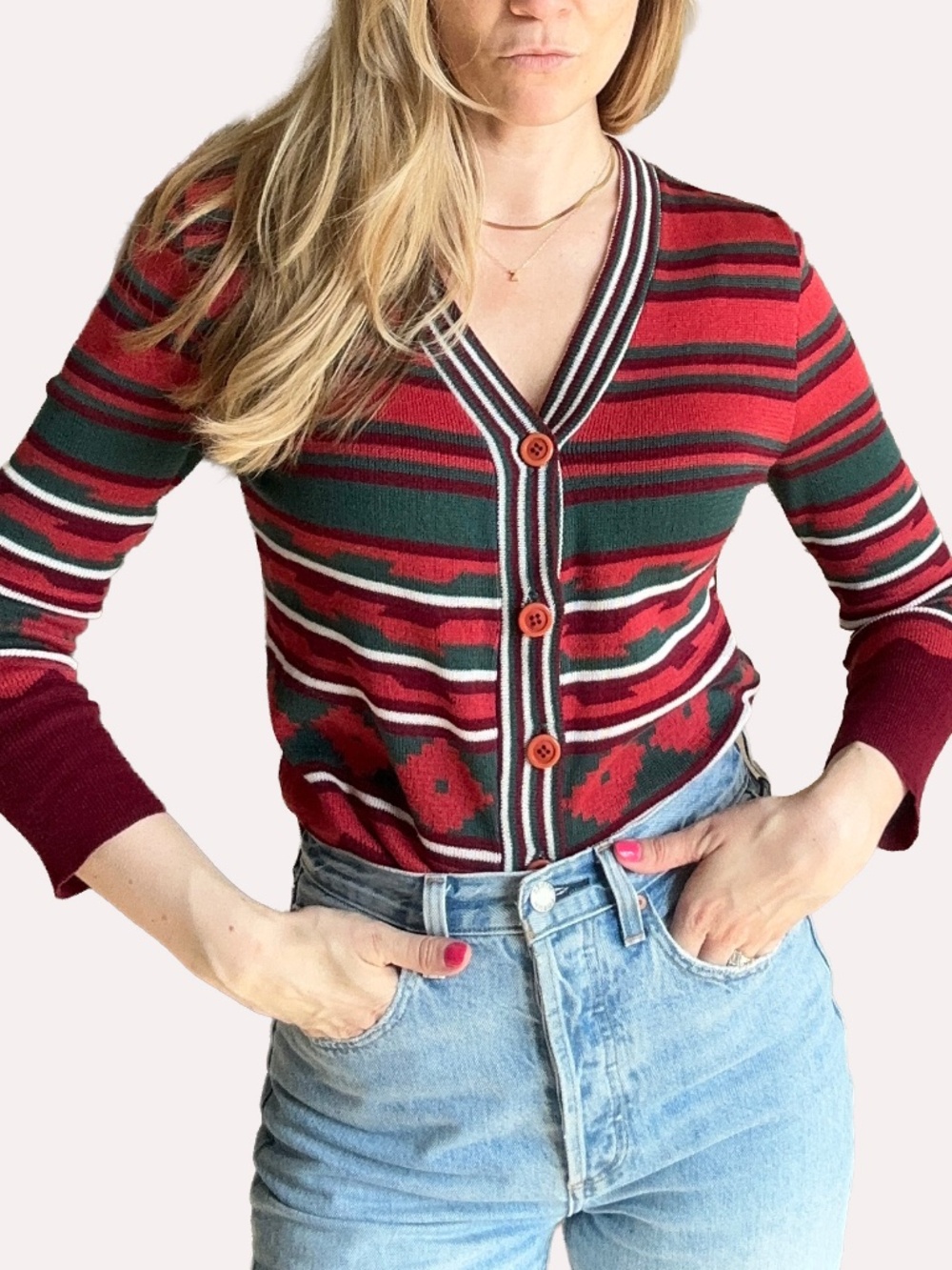 70s/80s Vintage Western Cardigan Sweater, Union Made